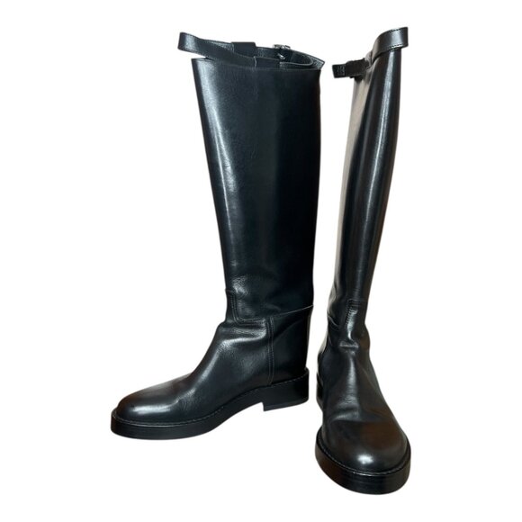 Ann Demeulemeester Women's Stan Riding Boots Made in Italy Cow Leather EU 38 - Picture 2 of 14